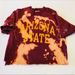 Maroon destroyed ASU crop top.